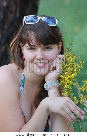Girl teenager in the forest .Near Kiev,Ukraine