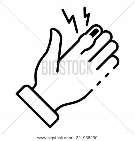 Frostbite Hand Finger Icon. Outline Frostbite Hand Finger Icon For Web Design Isolated On White Back