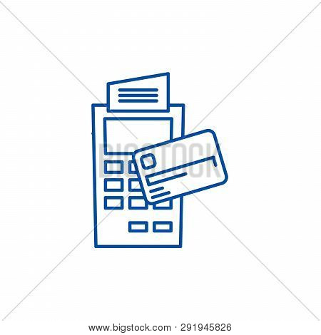 Payment By Non Cash Money Line Icon Concept. Payment By Non Cash Money Flat  Vector Symbol, Sign, Ou