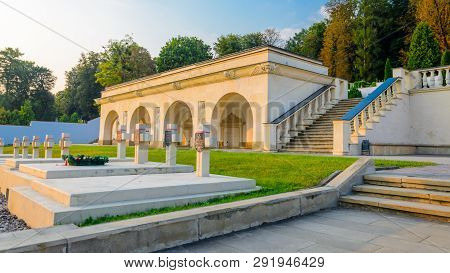 Lviv, Ukraine- August 31, 2018: Lychakiv Cemetery At Sunset