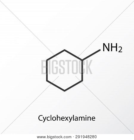 Chemical Structure Icon. Science Lab Concept, Simple Flat Design. Isolate On White Background.