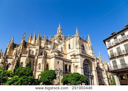 Segovia, Spain: Segovia Cathedral In A Summer Day. It Was The Last Gothic Style Cathedral Built In S