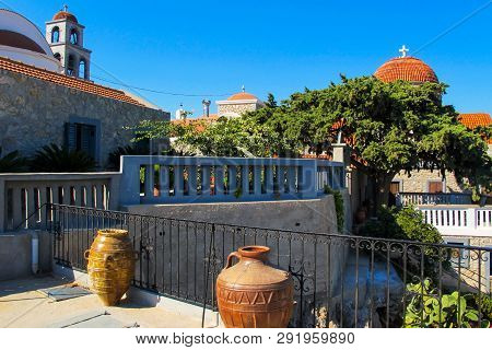 Backyard Of Monastery Of Saint Savvas On The Greek Island Of Kalymnos