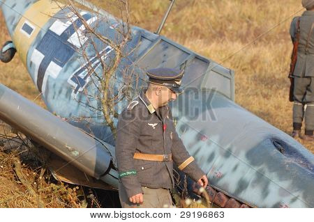 เคียฟ ยูเครน -6 nov: สมาชิกคลับประวัติดาวสีแดงไม่สวมประวัติศาสตร์เยอรมัน Luftwaffe