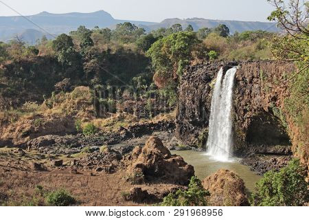 Landscape view near Blue Nile falls, Tis-Isat Falls in Amara region of Ethiopia