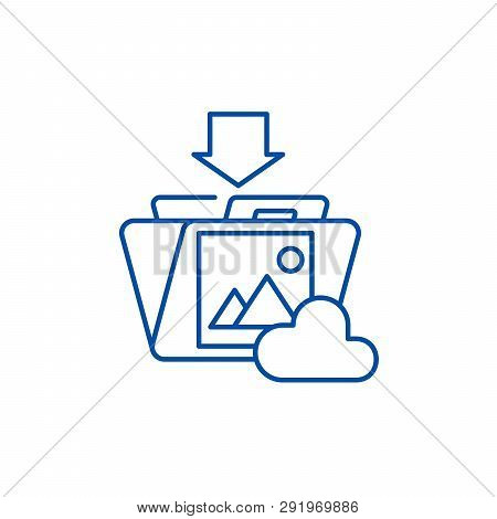 File Upload Line Icon Concept. File Upload Flat  Vector Symbol, Sign, Outline Illustration.