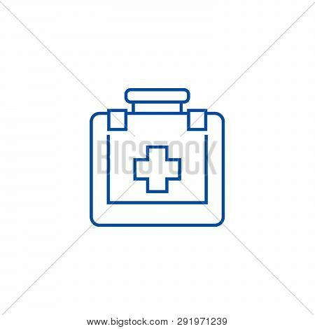 First Aid Line Icon Concept. First Aid Flat  Vector Symbol, Sign, Outline Illustration.