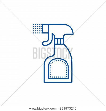 Foggy Spray Bottle Line Icon Concept. Foggy Spray Bottle Flat  Vector Symbol, Sign, Outline Illustra
