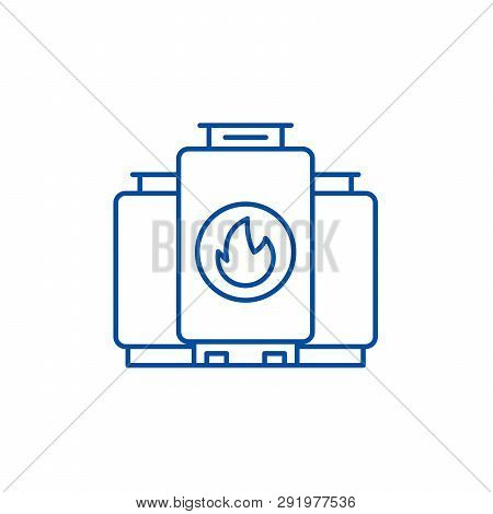 Gas Boiler Line Icon Concept. Gas Boiler Flat  Vector Symbol, Sign, Outline Illustration.