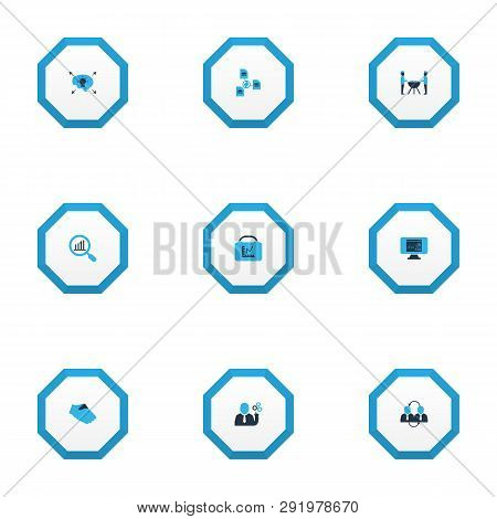 Team Icons Colored Set With Different Ideas, File Sharing, Team Entertainment And Other Foosball Ele