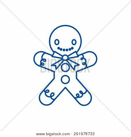 Gingerman  Line Icon Concept. Gingerman  Flat  Vector Symbol, Sign, Outline Illustration.