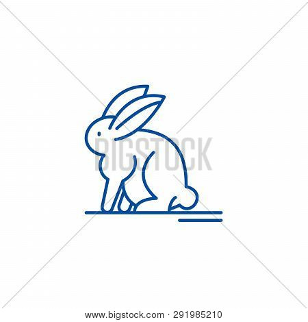Hare Line Icon Concept. Hare Flat  Vector Symbol, Sign, Outline Illustration.