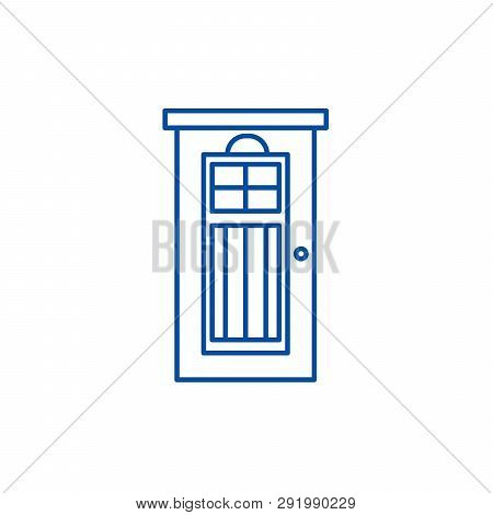 Interroom Door Line Icon Concept. Interroom Door Flat  Vector Symbol, Sign, Outline Illustration.