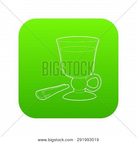 Mulled Wine Icon Green Isolated On White Background