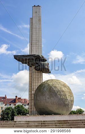 Kaluga, Russia - August 2017: Monument To The 600th Anniversary Of Kaluga