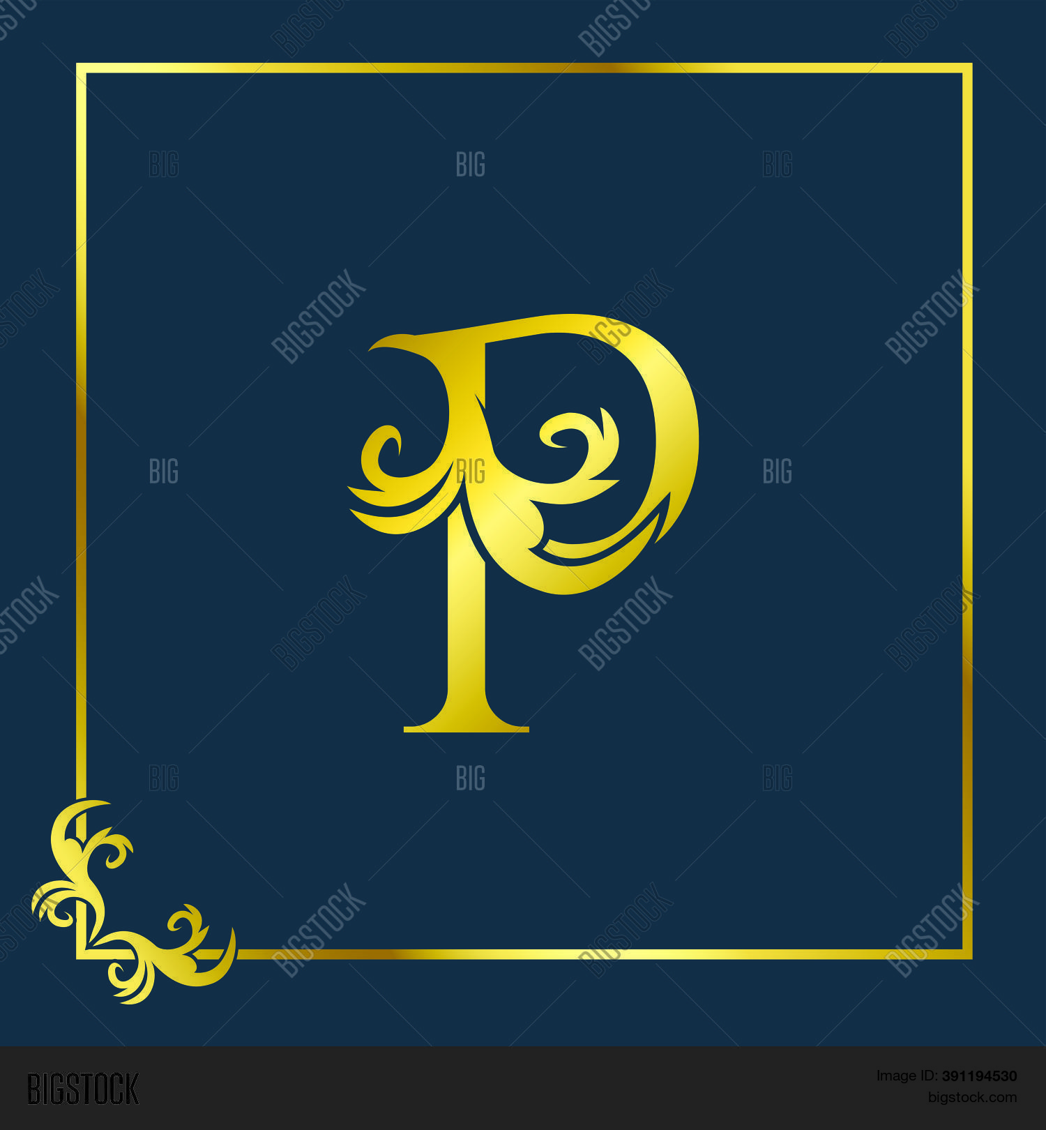Golden Initial P Vector & Photo (Free Trial) | Bigstock
