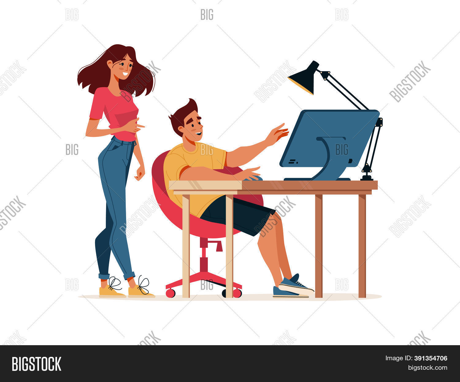 Man Computer Woman Image & Photo (Free Trial) | Bigstock