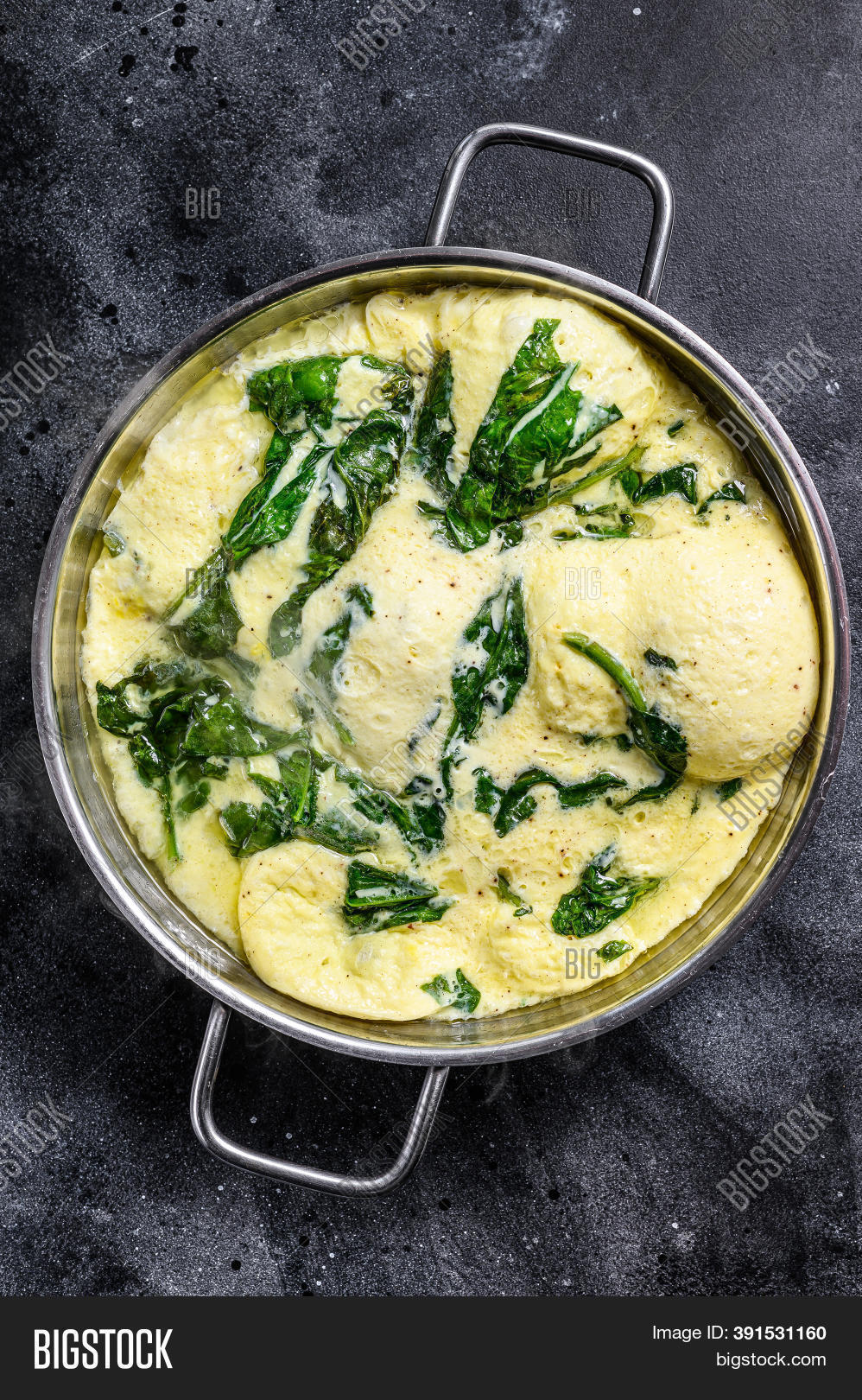 Scrambled Eggs Spinach Image Photo Free Trial Bigstock