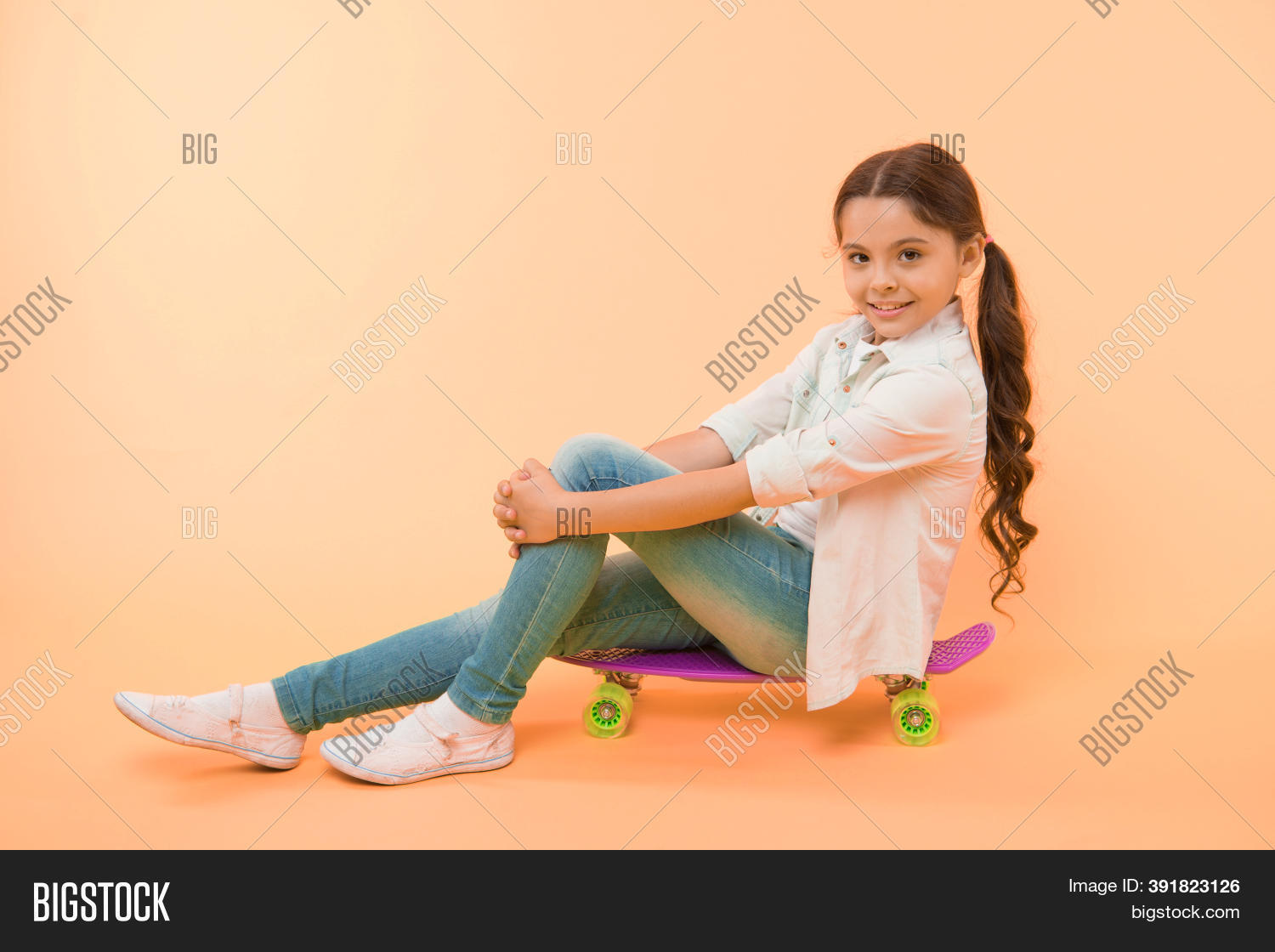 Girl Ride Penny Board Image & Photo (Free Trial) | Bigstock