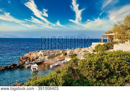 Small Beach Cafe With Seaview, Greece, Loutraki