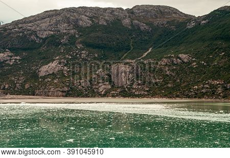 Sarmiento Channel, Chile - December 11, 2008:amalia Glacier Disintegrated Pieces Of Ice Floating On 