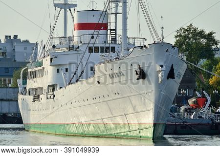 Kaliningrad, Russia - September 30, 2020: The Research Vessel Vityaz Stands On The Roadstead Of The 
