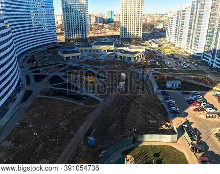 View Of The New Beautiful Residential Complex From New Buildings With Buildings Houses Monolithic Co