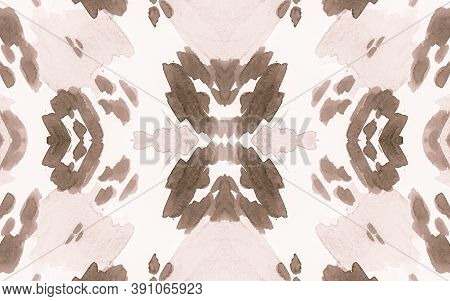 Seamless Leopard Repeat. Watercolor Giraffe Art Pattern. Brown Spotted Safari Ornament. Trendy Mater