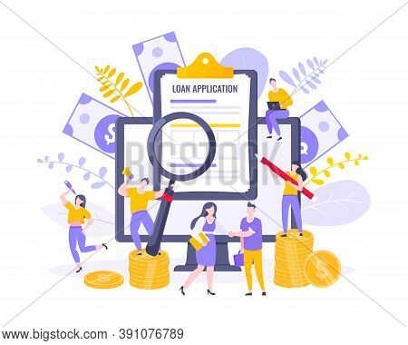 Loan Money Installment Or Credit Approval Business Concept Vector Illustration. Salary Payment, Onli
