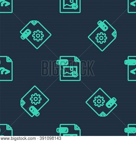 Set Line Gif File Document, Dll And Php On Seamless Pattern. Vector