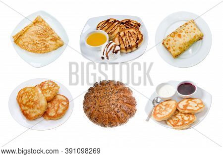 Collection Starchy Foods . Isolated On White Background. Clipping Path