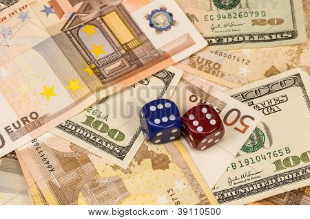 Fundo de dólar e euro