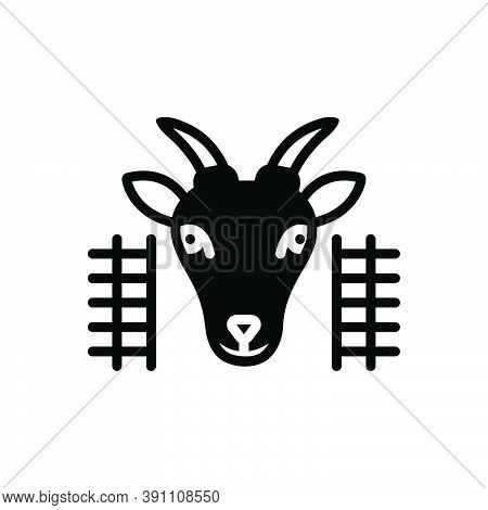 Black Solid Icon For Goat-in-pen Goat Pen Animal Cattle Domestic Farm Hoof Lamb Mammal