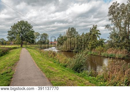 Picturesque And Colorful Landscape With Perspective. The Photo Was Taken On A Cloudy Day In The Autu