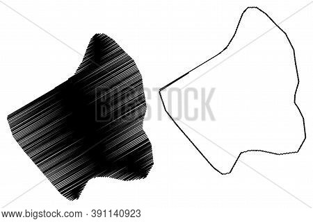 Parakou City (republic Of Benin, Borgou Department) Map Vector Illustration, Scribble Sketch City Of