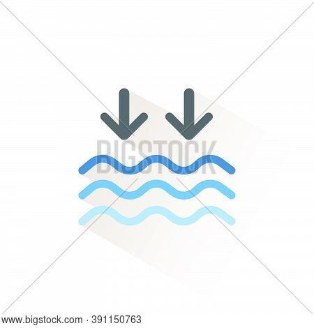 Low Tide. Waves On The Sea. Isolated Icon. Weather Glyph Vector Illustration