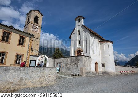 Mustair, Switzerland, September 11, 2020 - The Convent Of St. John In Mustair, Unesco World Cultural