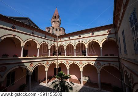 Rivalta Trebbia, Italy, August 25, 2020 - View Of Rivalta Castle In Rivalta Trebbia Town, Piacenza P
