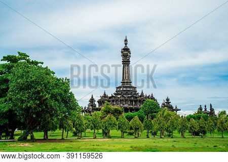 Popular Tourist Attraction Bajra Sandhi Monument In The Center Of Denpasar Bali. The 45 Meter High M