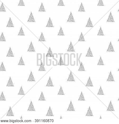 Black Vector Seamless Geometric Triangle Pattern Print