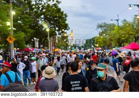 Anti-government Protest And Rally For Democracy In Bangkok, Thailand.
