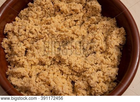 Image Of Farofa (cassava Flour Dish) As One Of The Ingredients Of The Brazilian Feijoada