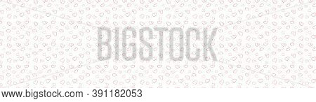 Vector Seamless Pattern Of Hand-drawn Red Hearts