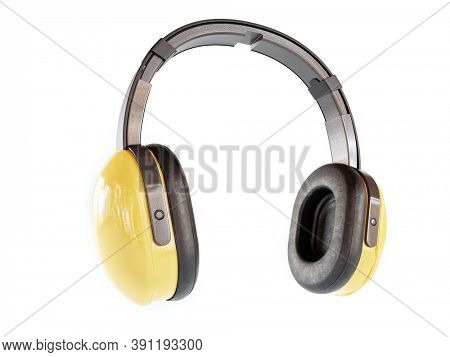 Industrial earmuffs shot on white