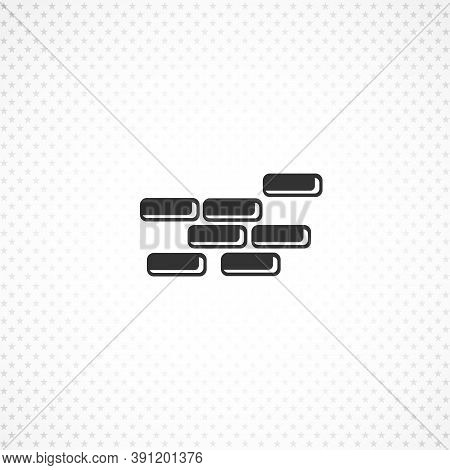 Brick Wall Isolated Solid Vector Icon On White Background