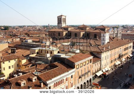 Vista aérea de Ferrara Italia