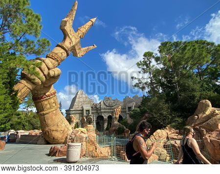 The Exterior Of The Poseidons Fury Show At Universal Studios In Orlando, Florida.