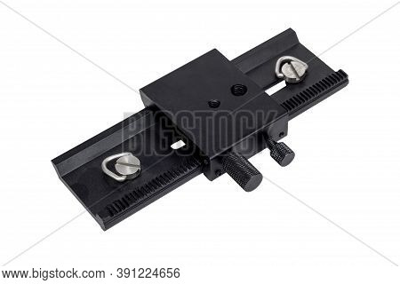 Focus Slider For Macro Photography. Isolated On White Background.