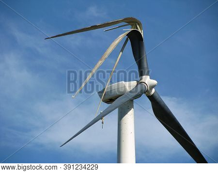 Wind Turbines. Power Plant With Wind Turbine, Clean Energy Generator Wind Turbine In Wind Farm.