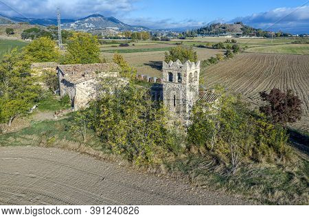 11th Century Church Romanesque Of Sant Sixt De Miralpla Is A Chapel Vic, Osona. It Is Protected As A